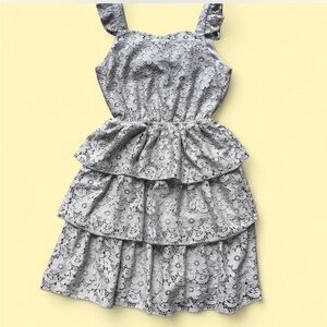 Lily Bleu Tiered Lace Sundress in sage